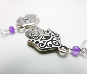 Hand of Hamsa Charm Earrings
